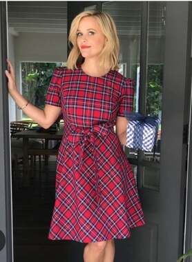 Draper James Love Circle Dress in Angie Red Plaid